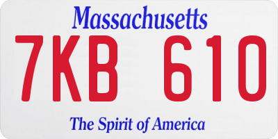 MA license plate 7KB610