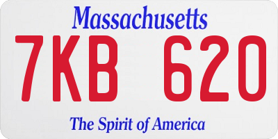 MA license plate 7KB620