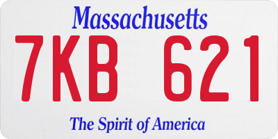 MA license plate 7KB621