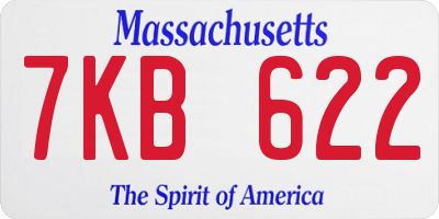 MA license plate 7KB622