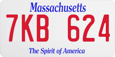 MA license plate 7KB624