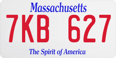 MA license plate 7KB627