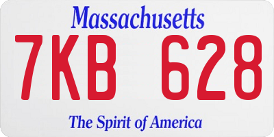 MA license plate 7KB628
