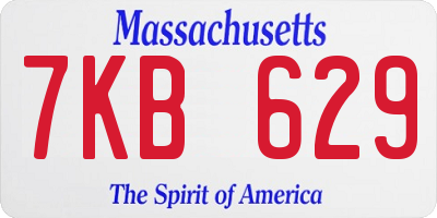 MA license plate 7KB629