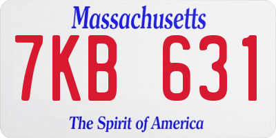 MA license plate 7KB631