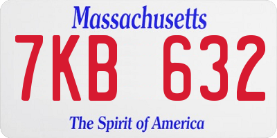 MA license plate 7KB632