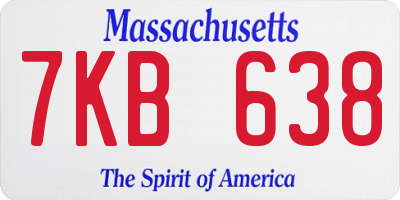 MA license plate 7KB638