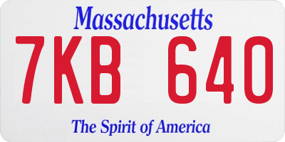 MA license plate 7KB640