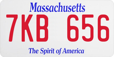 MA license plate 7KB656