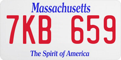 MA license plate 7KB659
