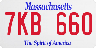 MA license plate 7KB660