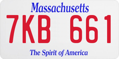 MA license plate 7KB661