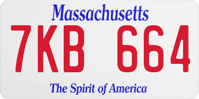 MA license plate 7KB664