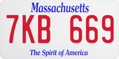 MA license plate 7KB669