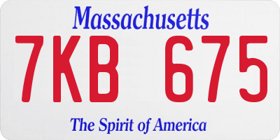 MA license plate 7KB675