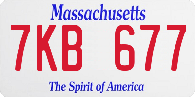MA license plate 7KB677