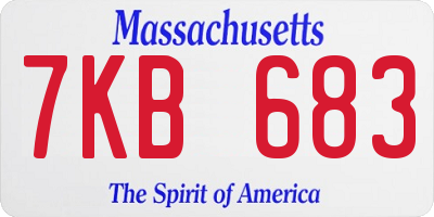 MA license plate 7KB683
