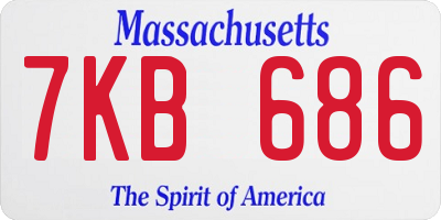 MA license plate 7KB686