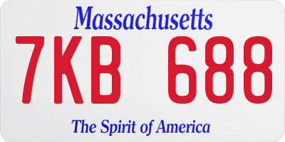 MA license plate 7KB688