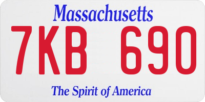 MA license plate 7KB690