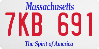 MA license plate 7KB691