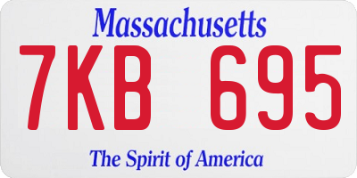 MA license plate 7KB695