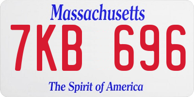 MA license plate 7KB696