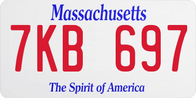 MA license plate 7KB697