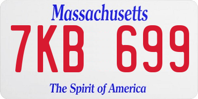 MA license plate 7KB699