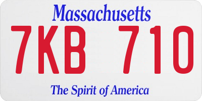 MA license plate 7KB710