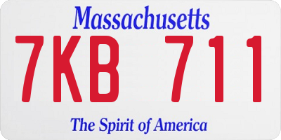 MA license plate 7KB711