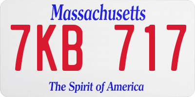 MA license plate 7KB717