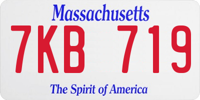 MA license plate 7KB719