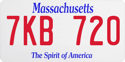 MA license plate 7KB720