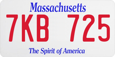 MA license plate 7KB725