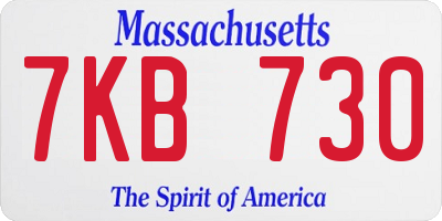MA license plate 7KB730