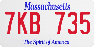 MA license plate 7KB735