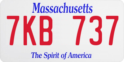 MA license plate 7KB737