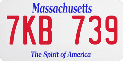 MA license plate 7KB739
