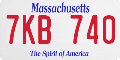 MA license plate 7KB740