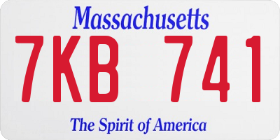 MA license plate 7KB741