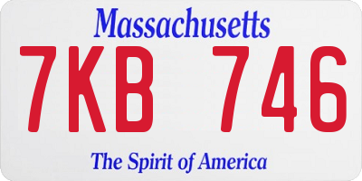 MA license plate 7KB746