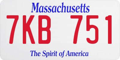 MA license plate 7KB751