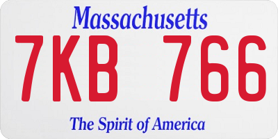 MA license plate 7KB766