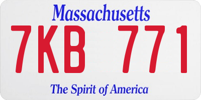 MA license plate 7KB771