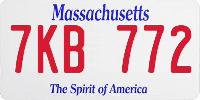 MA license plate 7KB772
