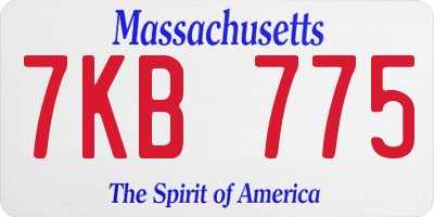 MA license plate 7KB775
