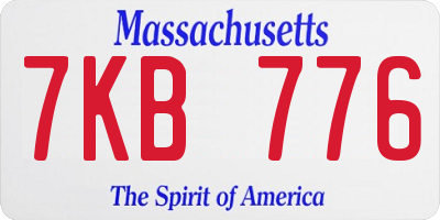 MA license plate 7KB776