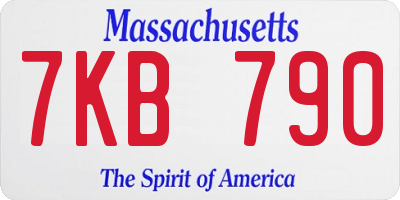 MA license plate 7KB790
