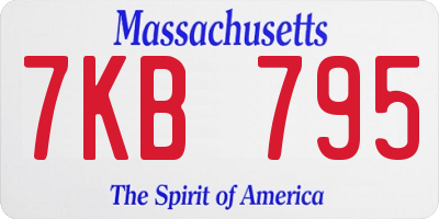 MA license plate 7KB795